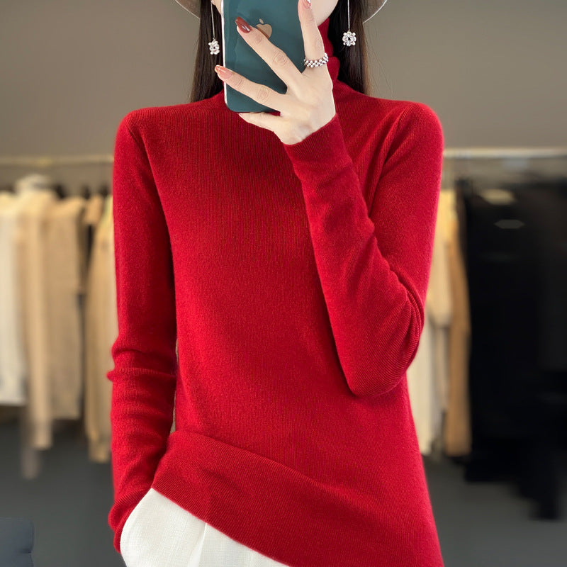 Women’s High-neck Sweater | Elegant Slim-Fit Autumn Winter Knit