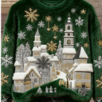 Christmas Retro Green Sweater | Cozy Unisex Casual Winter Wear