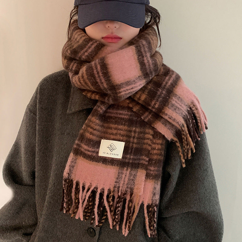 Fashionable Plaid Winter Scarf for Women | Soft & Warm