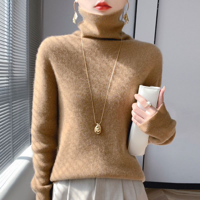 Women’s High-neck Sweater | Elegant Slim-Fit Autumn Winter Knit