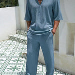 Breathable Polyester Spandex Men’s Two-Piece Set