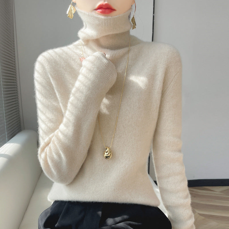 Women’s High-neck Sweater | Elegant Slim-Fit Autumn Winter Knit