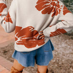 Cozy Floral Baggy Sweater for Women