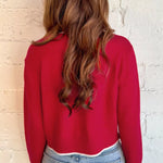 Cozy Holiday Cropped Sweater with Bow Detail