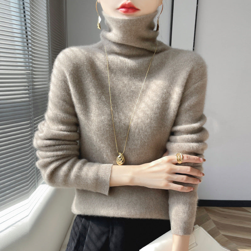 Women’s High-neck Sweater | Elegant Slim-Fit Autumn Winter Knit