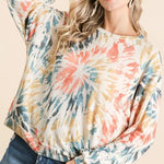 fashoner BiBi Tie Dye Print Terry Pullover washed design – stylish casualwear