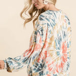 fashoner BiBi Tie Dye Print Terry Pullover cozy rayon fabric – relaxed fit