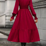 Fashoner elegant surplice neckline party dress