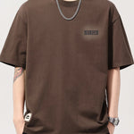 Fashoner men’s plus size letter back round neck t-shirt
