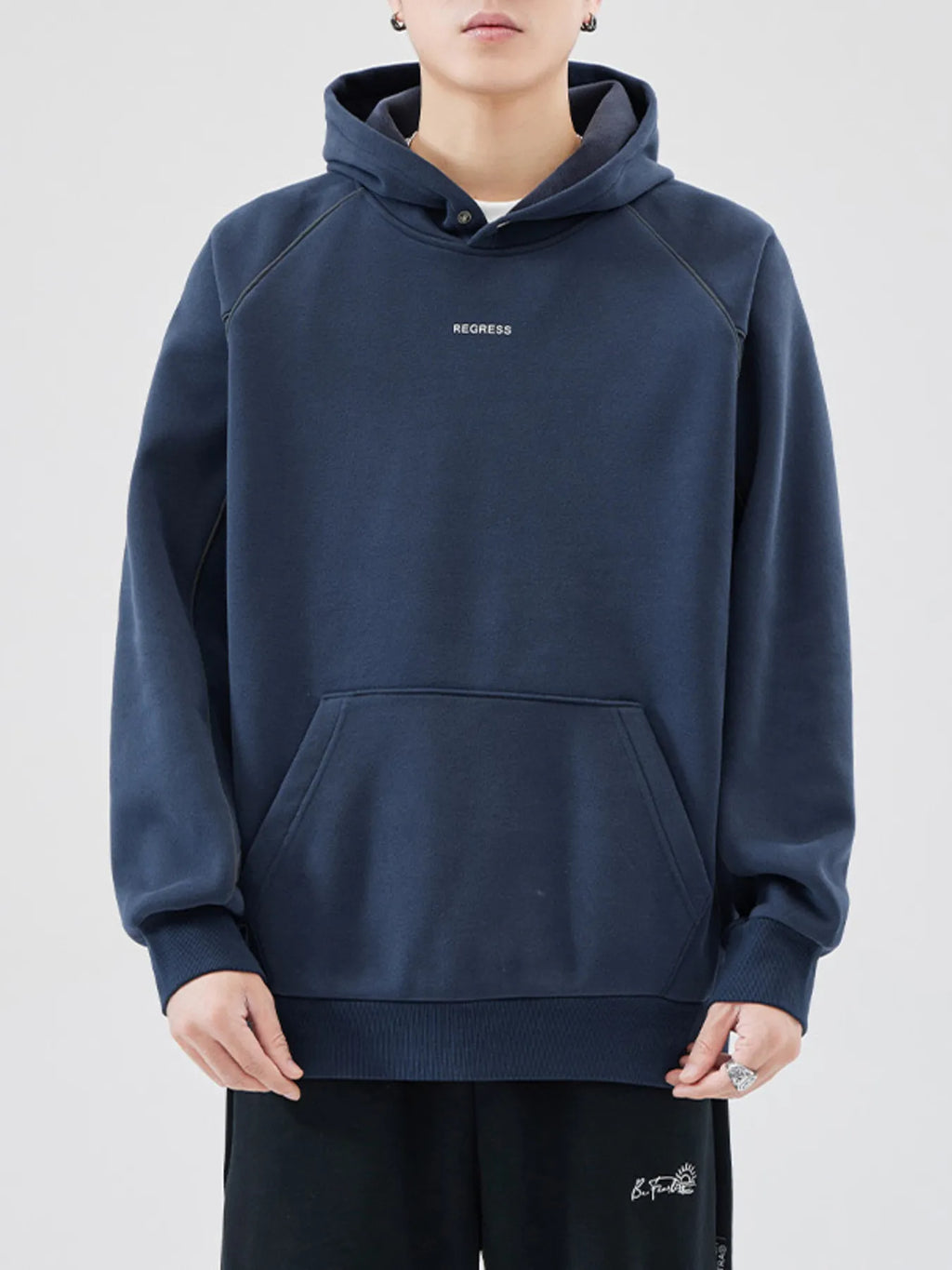 Fashoner men’s plus size raglan sleeve hoodie