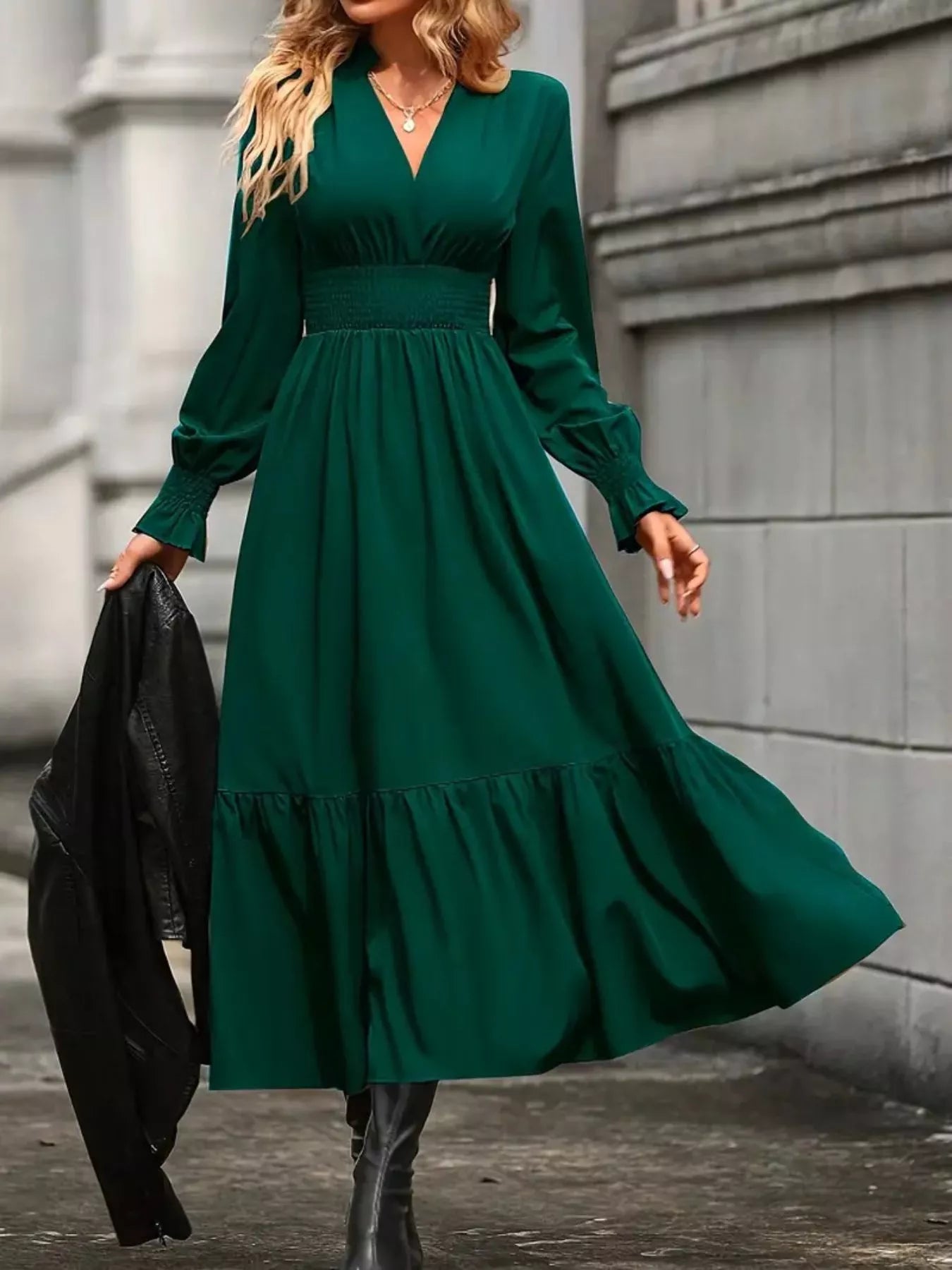 Stylish tiered midi dress for special occasions