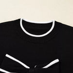 Imported Contrast Trim Holiday Cropped Sweater