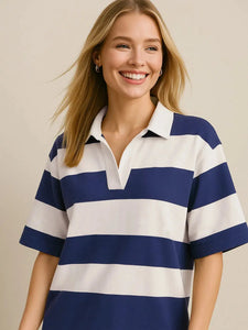 Imported Opaque Cotton Color Block Top