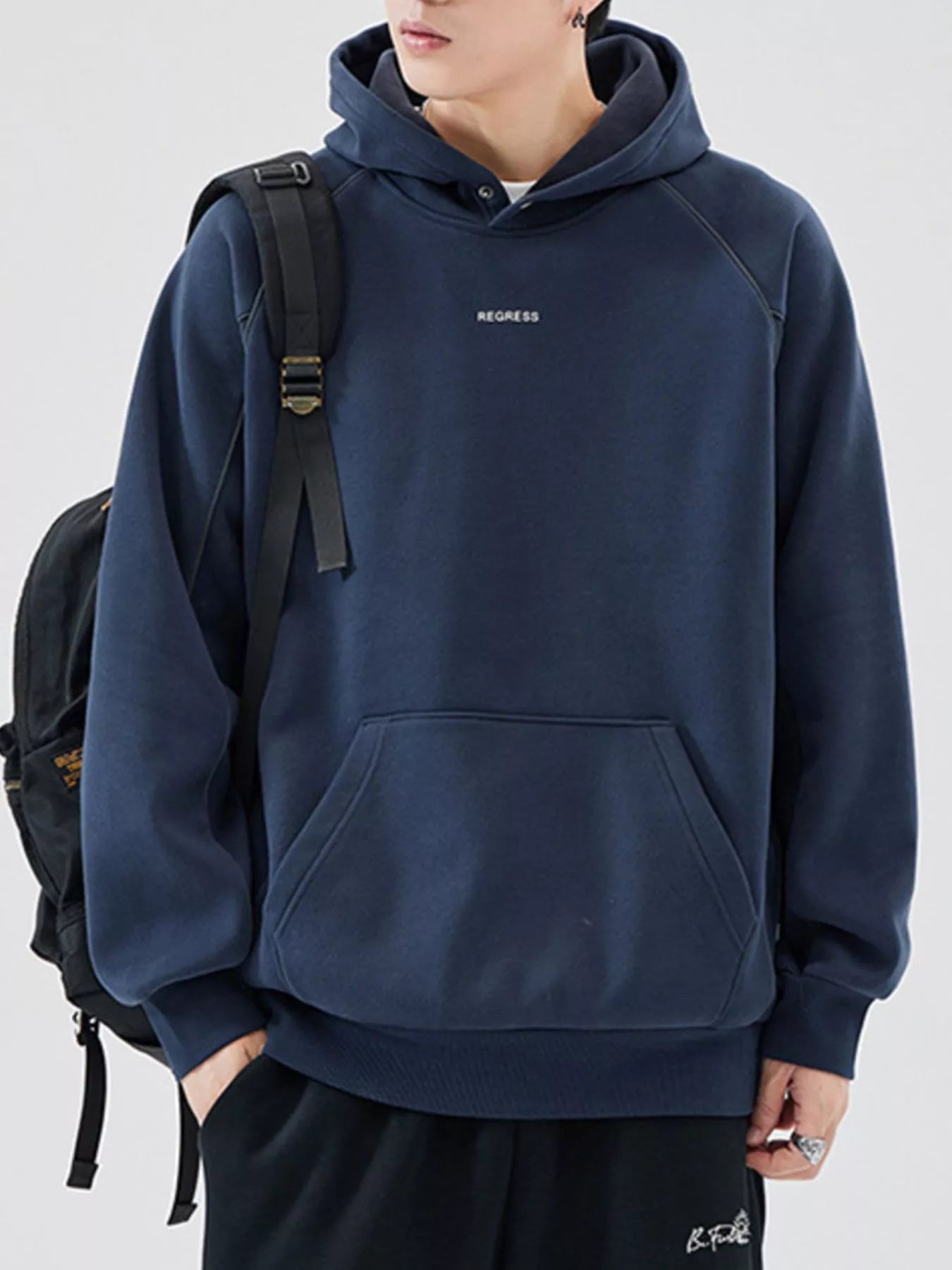 Men’s kangaroo pocket hoodie with drawstring hood