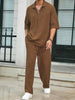 Men’s Plus Size Half Sleeve Top and Pants Set Front View