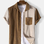 Two-piece men’s cotton outfit with button-up shirt