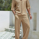 Men’s Two-Piece Half Sleeve Top and Pants Outfit
