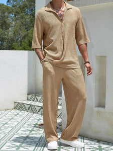 Men’s Two-Piece Half Sleeve Top and Pants Outfit