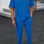 Polyester Waffle-Knit Men’s Two-Piece Set