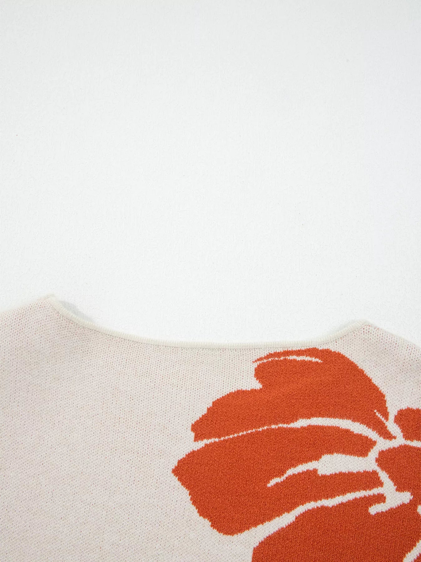 Soft Viscose Blend Floral Knit Sweater