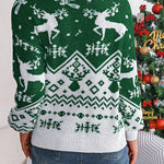 Festive women’s round neck sweater holiday outfit