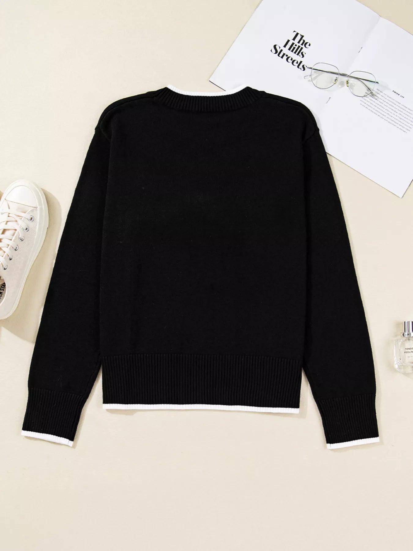 Trendy Holiday Bow Accent Sweater for Women