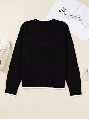 Trendy Holiday Bow Accent Sweater for Women