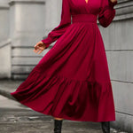 vElegant women’s ruched surplice midi dress