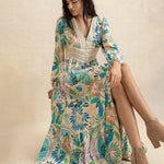 Fashoner elegant polyester elastane midi dress